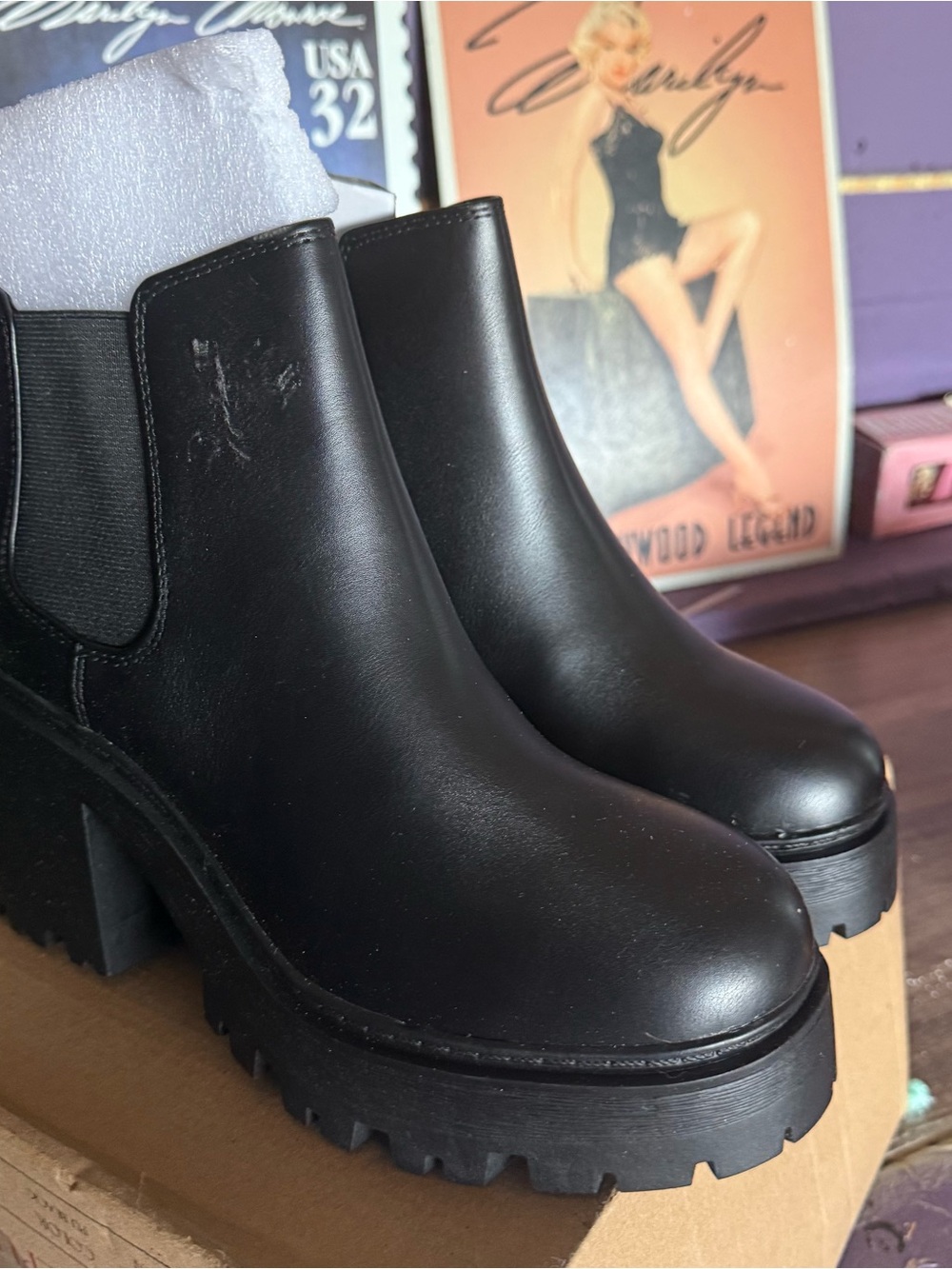 ICON Black Platform Chelsea Booties